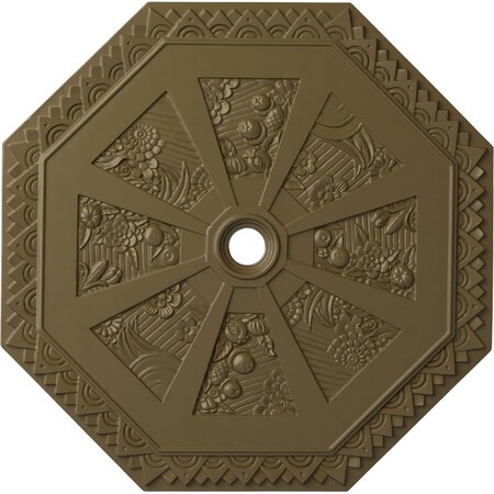Ekena Millwork Spring Octagonal Medallion (Canopies up to 3"), 29 1/8"OD x 2 1/4"ID x 1 1/8"P, Mississippi Mud CM30SPMMF